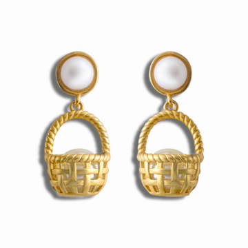 "Basket Pearl" Earrings