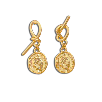 Tied Coin Earrings