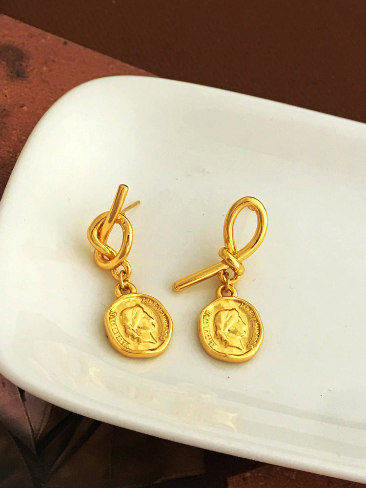 Tied Coin Earrings