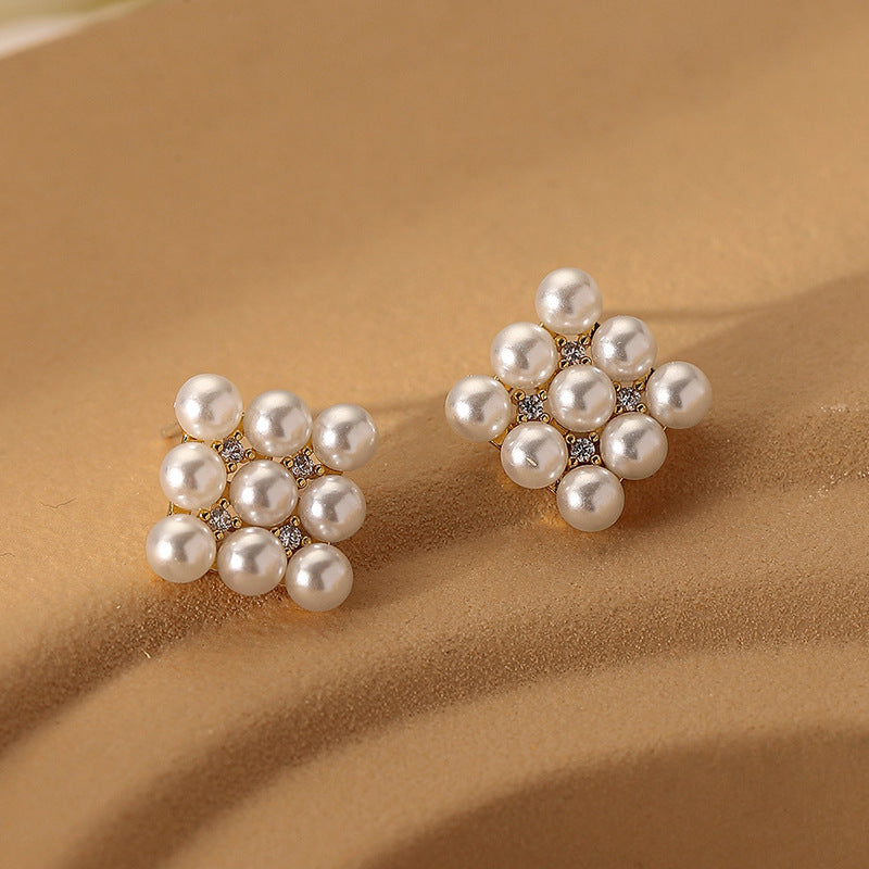 Mosaic Pearl Studs