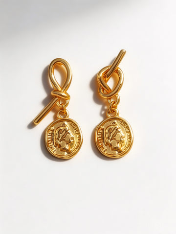 Tied Coin Earrings