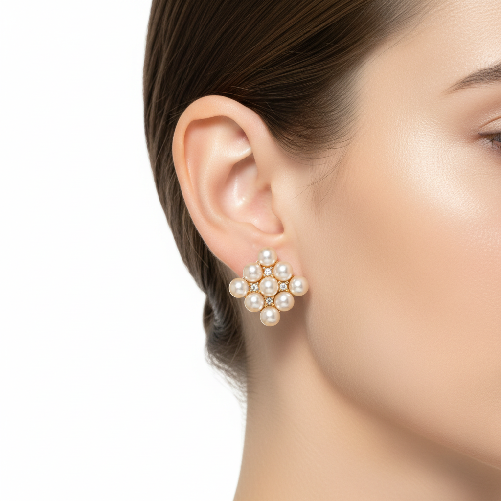 Mosaic Pearl Studs