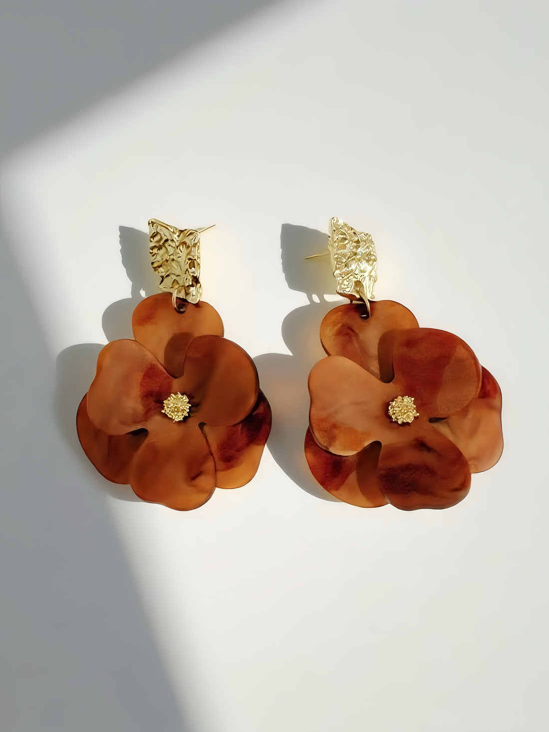 Amber Floral Dangle Earring