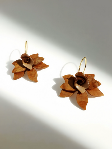 Amber Floral Hoop Earring
