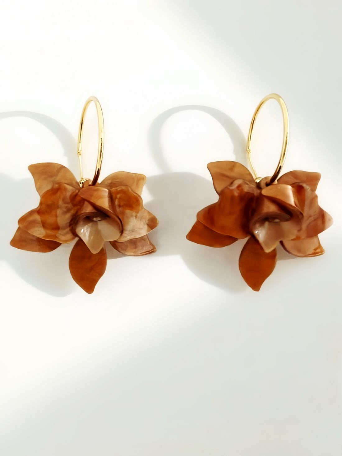 Amber Floral Hoop Earring