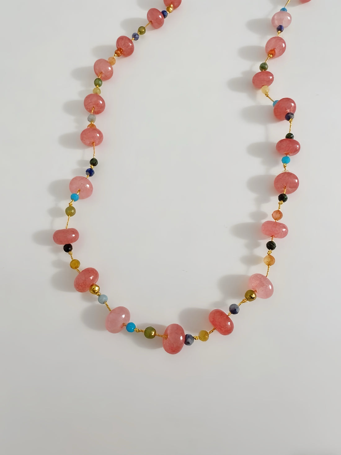 Boho Beaded Stone Necklace