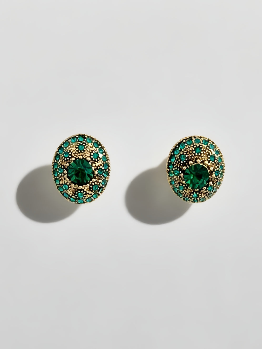 Gold Tone Halo Stud Earring